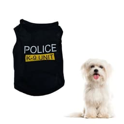 image-Pet Dog Cat Clothes Polices Dog T-Shirt Polices Suit Cosplay Dog Clothes Pet Dog Vest Letter Printing Pet Clothes Casual Style