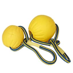 image-1pc Teeth Indestructible Bite Rubber Puppy Funny Training Ball Chew Toys Play Fetch Solid with Carrier Rope Pet Dog Toy