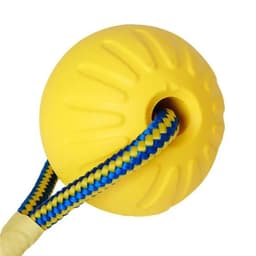 image-1pc Teeth Indestructible Bite Rubber Puppy Funny Training Ball Chew Toys Play Fetch Solid with Carrier Rope Pet Dog Toy