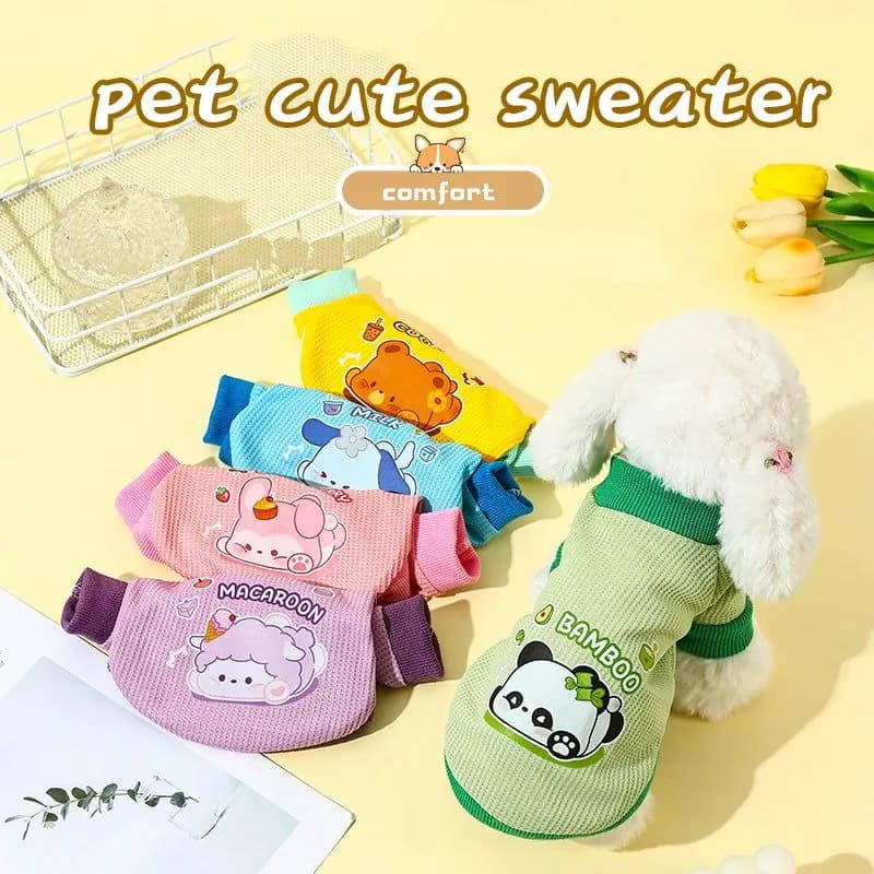image-Pet autumn and winter sweaters spring and autumn sweaters cat and dog clothing original patterns colorful animal prints clothin