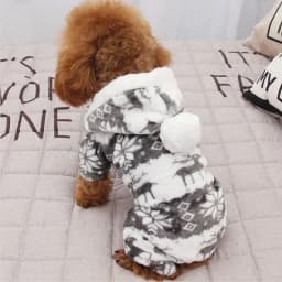 image-Dog Winter Clothes for Small Dogs Keep Warm Dog Clothes Pet Christmas Clothing Elk Print Dog Clothes Coral Velvet Four Colors