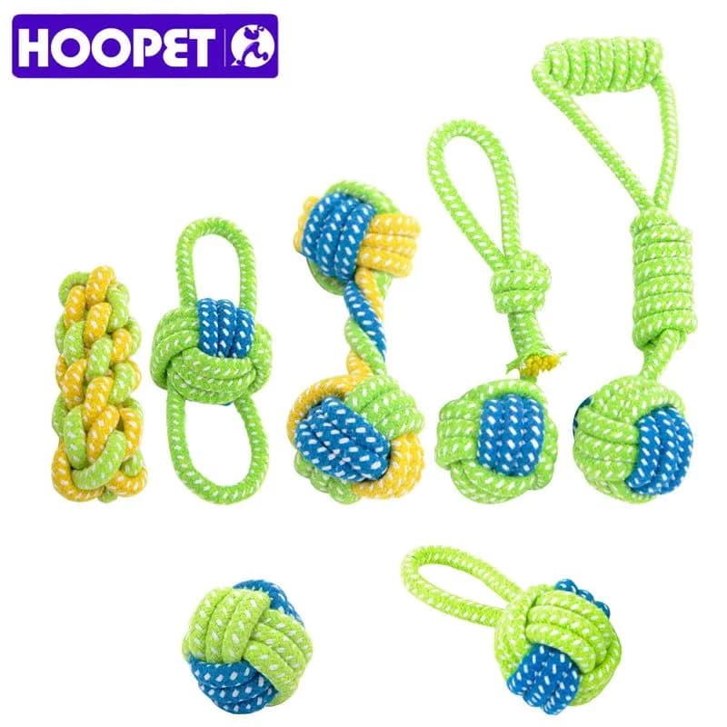 image-HOOPET Dog Toy Chews Cotton Rope Knot Ball Grinding Teeth Odontoprisis Pet Large Small 7 Style Options