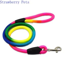 image-Durable Nylon Rainbow 1.2M Pet Dog Leash Walking Training Leash Cats Dogs Harness Collar Leashes Strap Belt Rope