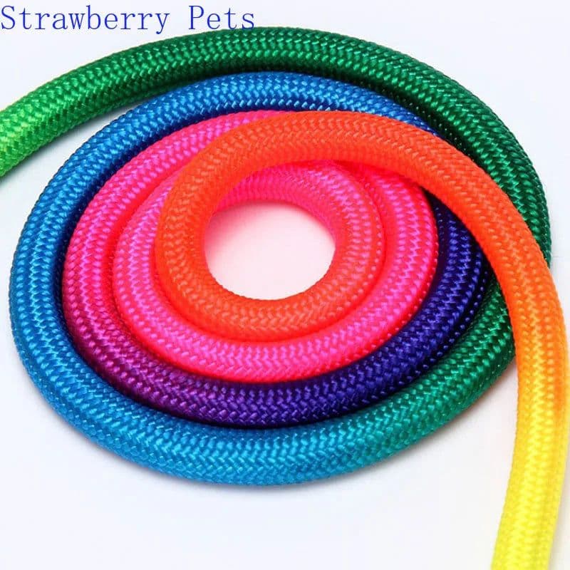 image-Durable Nylon Rainbow 1.2M Pet Dog Leash Walking Training Leash Cats Dogs Harness Collar Leashes Strap Belt Rope