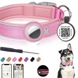 image-New 2-in-1 Dog Collar With Airtag Holder and Smart Tags for Anti-lost Protective GPS Trackers Airtag Case Suit Pets Dogs Cat