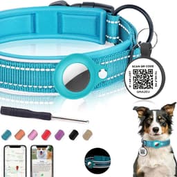 image-New 2-in-1 Dog Collar With Airtag Holder and Smart Tags for Anti-lost Protective GPS Trackers Airtag Case Suit Pets Dogs Cat