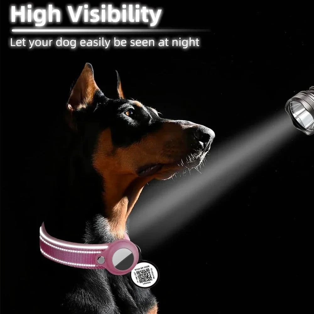 image-New 2-in-1 Dog Collar With Airtag Holder and Smart Tags for Anti-lost Protective GPS Trackers Airtag Case Suit Pets Dogs Cat