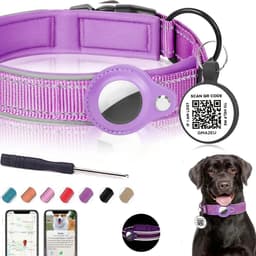 image-New 2-in-1 Dog Collar With Airtag Holder and Smart Tags for Anti-lost Protective GPS Trackers Airtag Case Suit Pets Dogs Cat