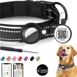 image-New 2-in-1 Dog Collar With Airtag Holder and Smart Tags for Anti-lost Protective GPS Trackers Airtag Case Suit Pets Dogs Cat