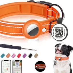 image-New 2-in-1 Dog Collar With Airtag Holder and Smart Tags for Anti-lost Protective GPS Trackers Airtag Case Suit Pets Dogs Cat