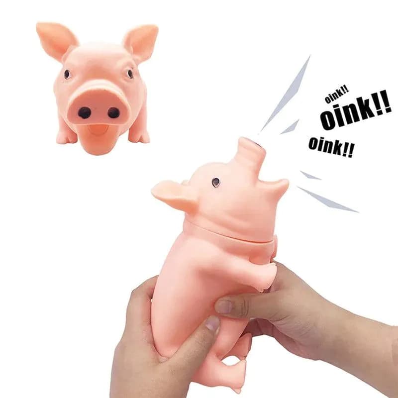 image-1pc Colorful Screaming Rubber Pig Pet Teasing Squeak Squeaker Chew Toy Puppy Toy for Dogs for Large Dogs Sound Voice Dog Toys