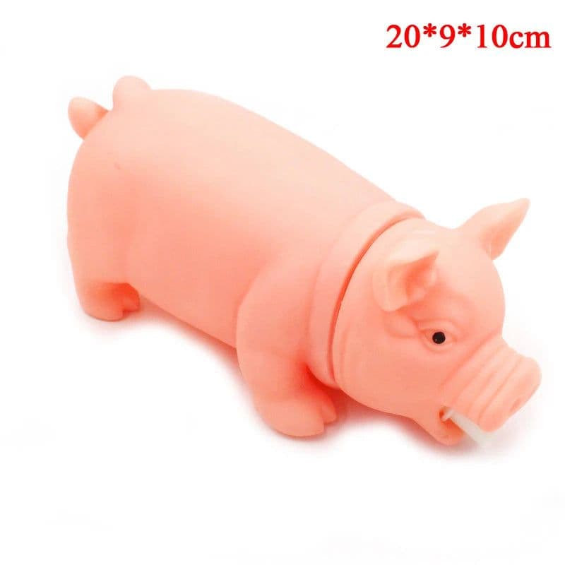 image-1pc Colorful Screaming Rubber Pig Pet Teasing Squeak Squeaker Chew Toy Puppy Toy for Dogs for Large Dogs Sound Voice Dog Toys