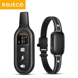 image-ROJECO Electric Dog Training Collar Digital Rechargeable Remote Control IPX7 Waterproof Vibrator Pet Dog Bark Stop Shock Collar