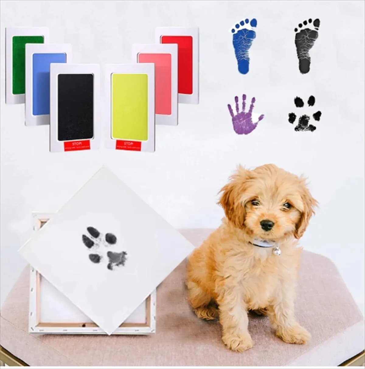 image-1PC Super Large Pet Dog Cat Baby Handprint or Footprint Contactless Stamp Pad 100% Non-toxic and Mess-free