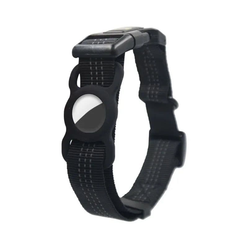image-Fashion Dog Collar With Apple Airtag Case Nylon Pet Collar Reflective Soft Anti-lost Tracking Collar Dog Supplies Suit For Dog