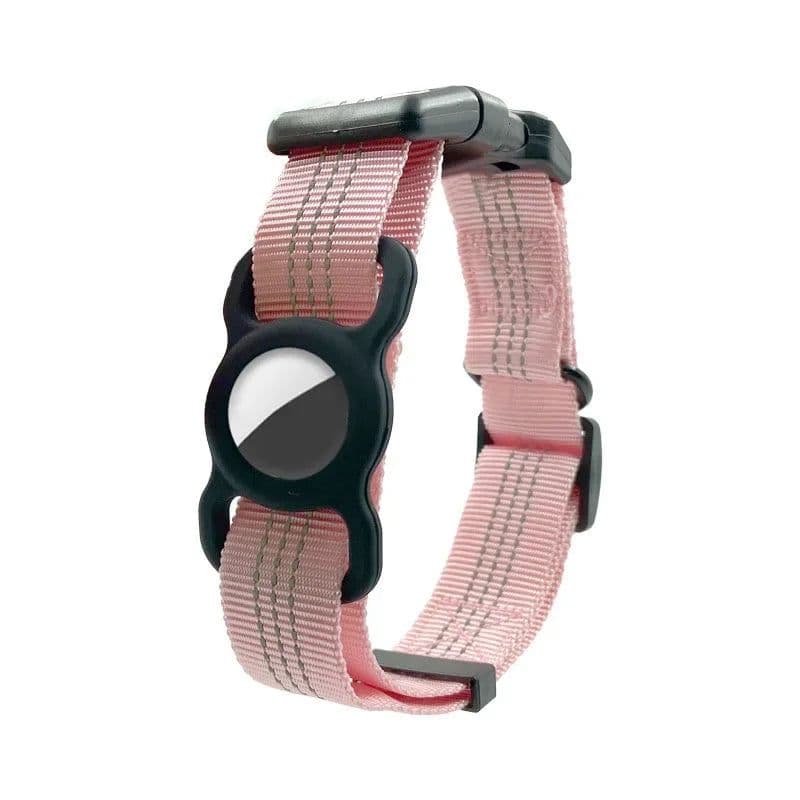 image-Fashion Dog Collar With Apple Airtag Case Nylon Pet Collar Reflective Soft Anti-lost Tracking Collar Dog Supplies Suit For Dog