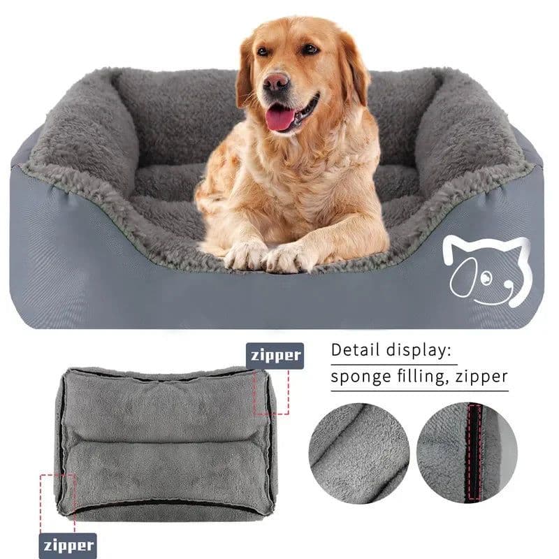 image-Pet dog bed Animal dog Cashmere House Sofa Puppy Kennel Cat Litter pet cat Mats big dog bed cat kennel Plush mat Pet Supplies