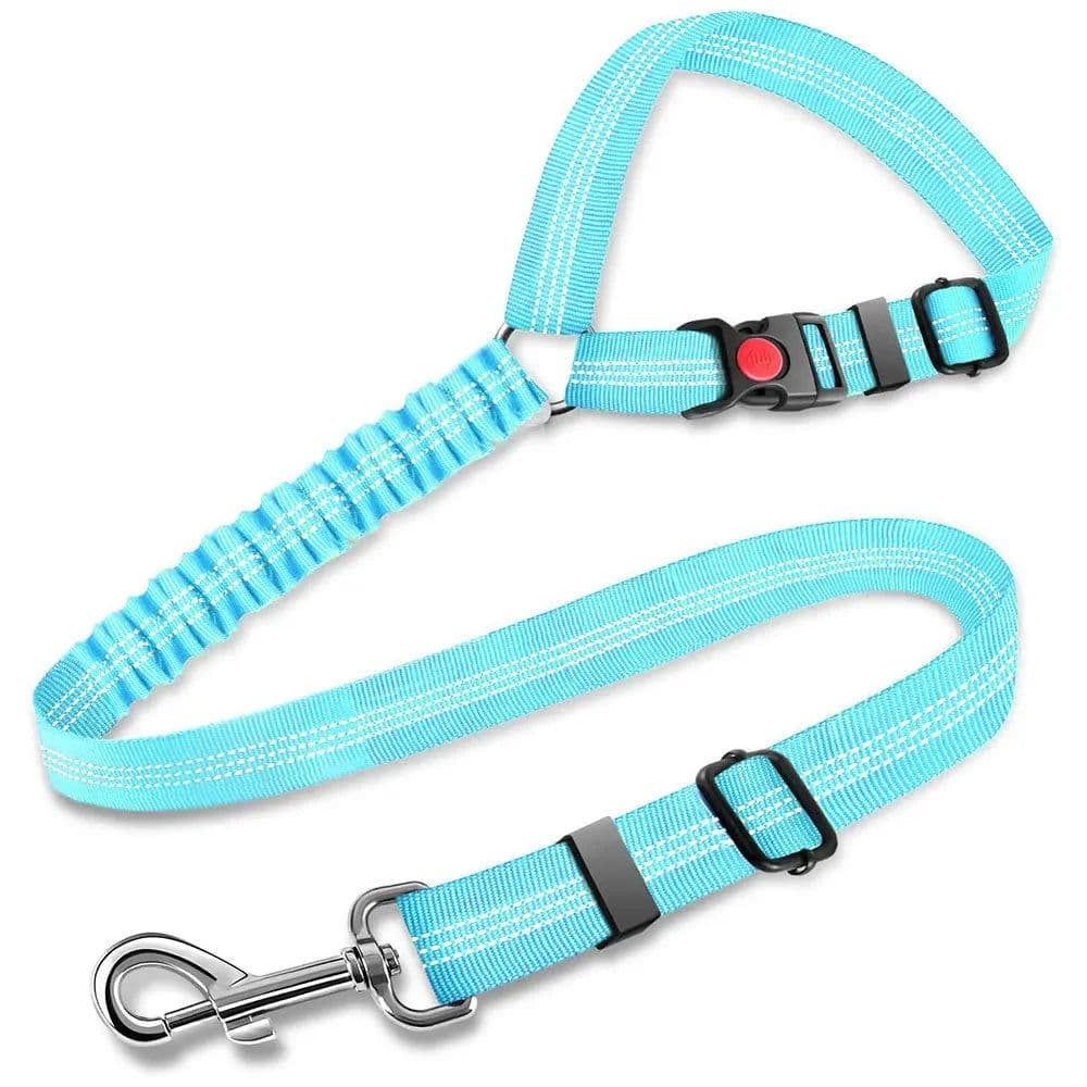 image-3in1 Dog Seat Belts Retractable Dog Car Seatbelt Reflective Elastic Nylon Pet Seat Belt for Vehicle Headrest Adjustable for Dogs