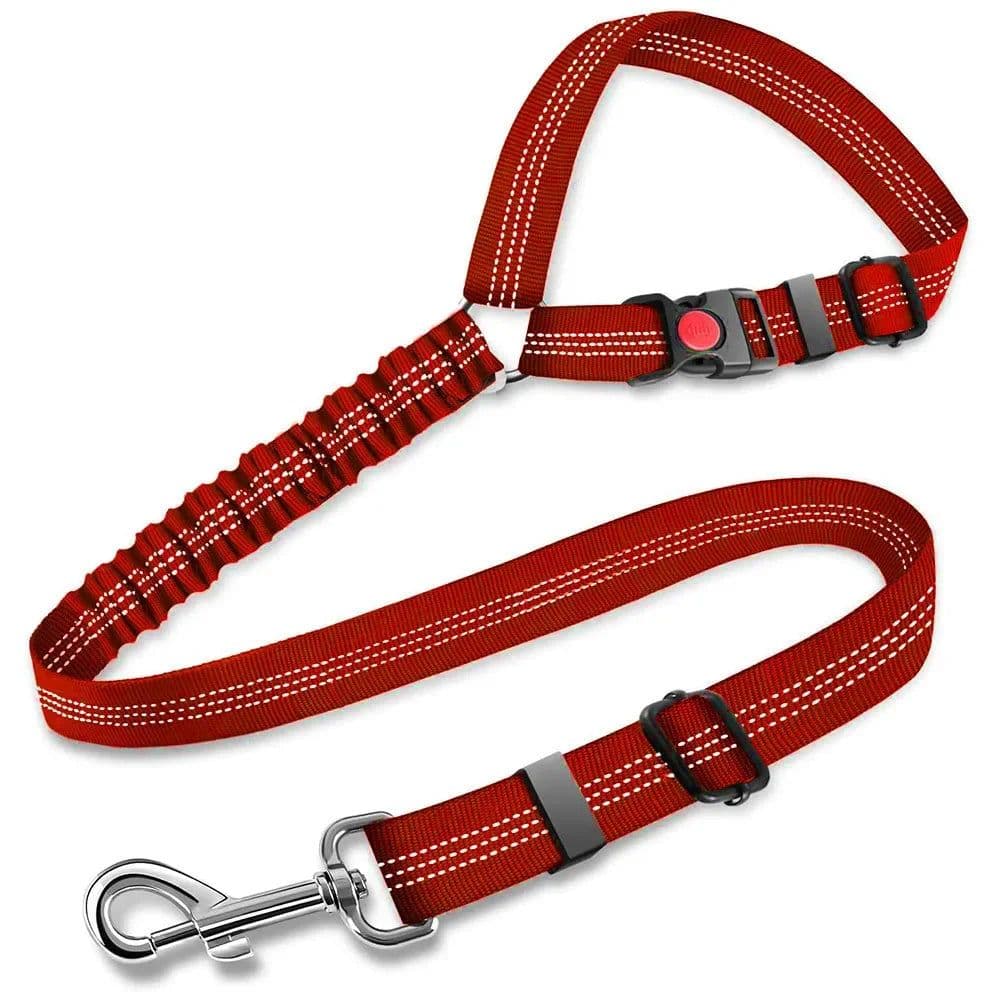 image-3in1 Dog Seat Belts Retractable Dog Car Seatbelt Reflective Elastic Nylon Pet Seat Belt for Vehicle Headrest Adjustable for Dogs