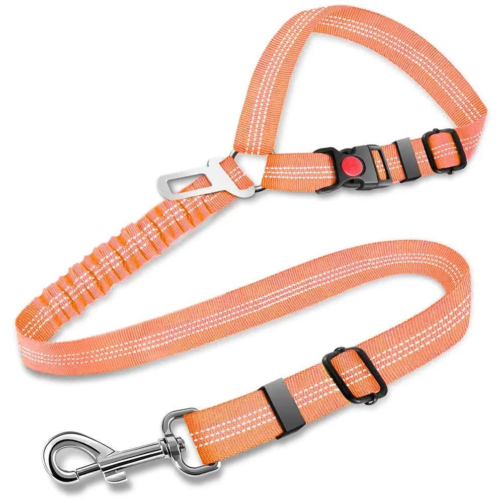 image-3in1 Dog Seat Belts Retractable Dog Car Seatbelt Reflective Elastic Nylon Pet Seat Belt for Vehicle Headrest Adjustable for Dogs