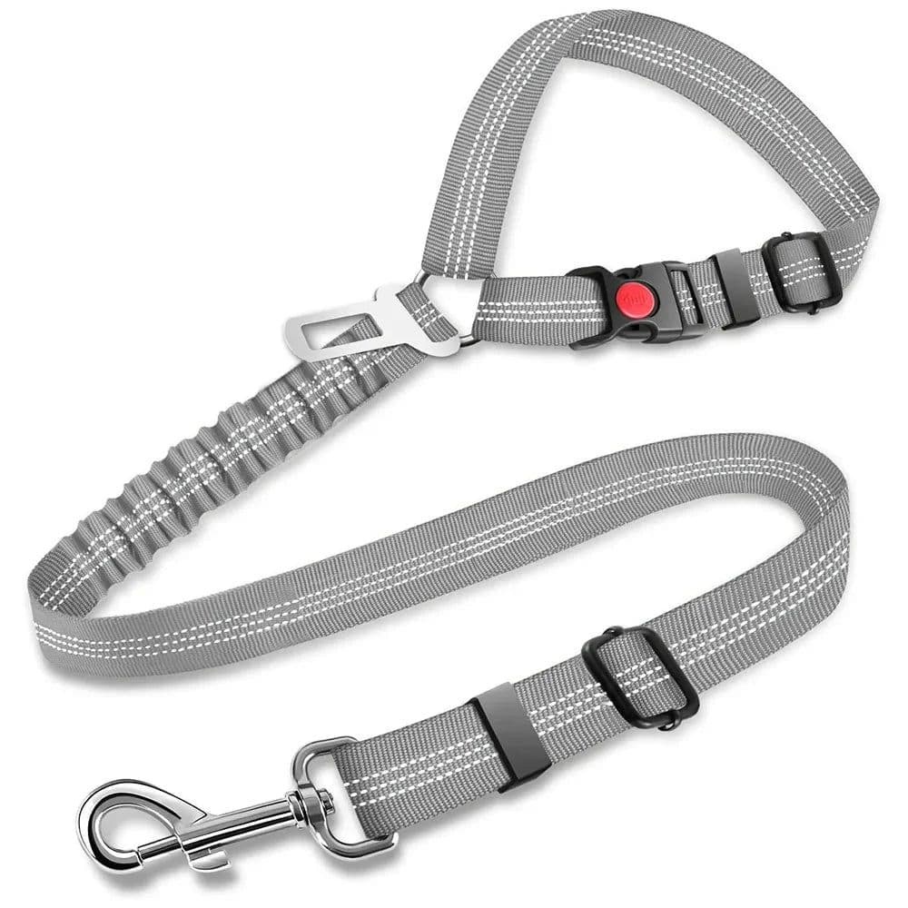 image-3in1 Dog Seat Belts Retractable Dog Car Seatbelt Reflective Elastic Nylon Pet Seat Belt for Vehicle Headrest Adjustable for Dogs