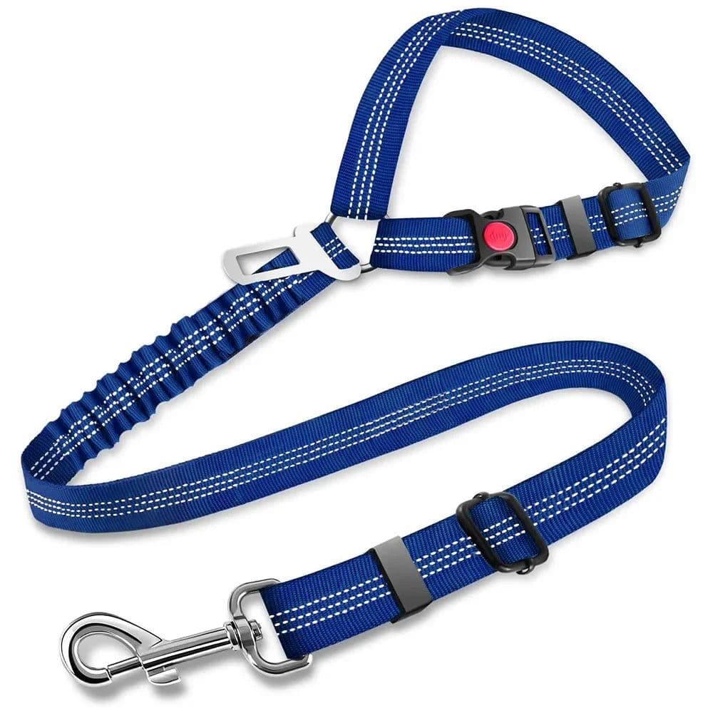 image-3in1 Dog Seat Belts Retractable Dog Car Seatbelt Reflective Elastic Nylon Pet Seat Belt for Vehicle Headrest Adjustable for Dogs