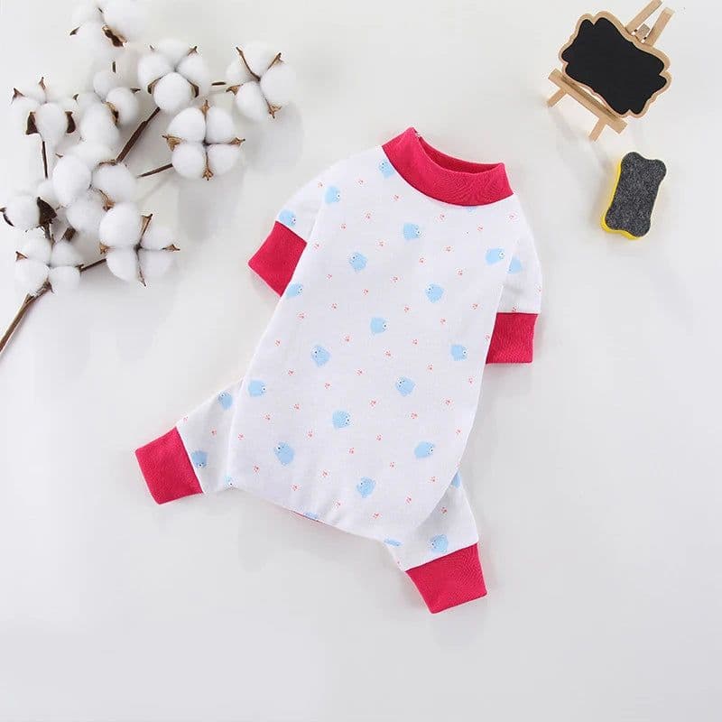 image-Pet Dog Clothes for Small Dogs Fashion Dog Jumpsuits Cute Print Puppy Pajamas Soft Cotton Pet Cat Jumpsuits Chihuahua Clothes