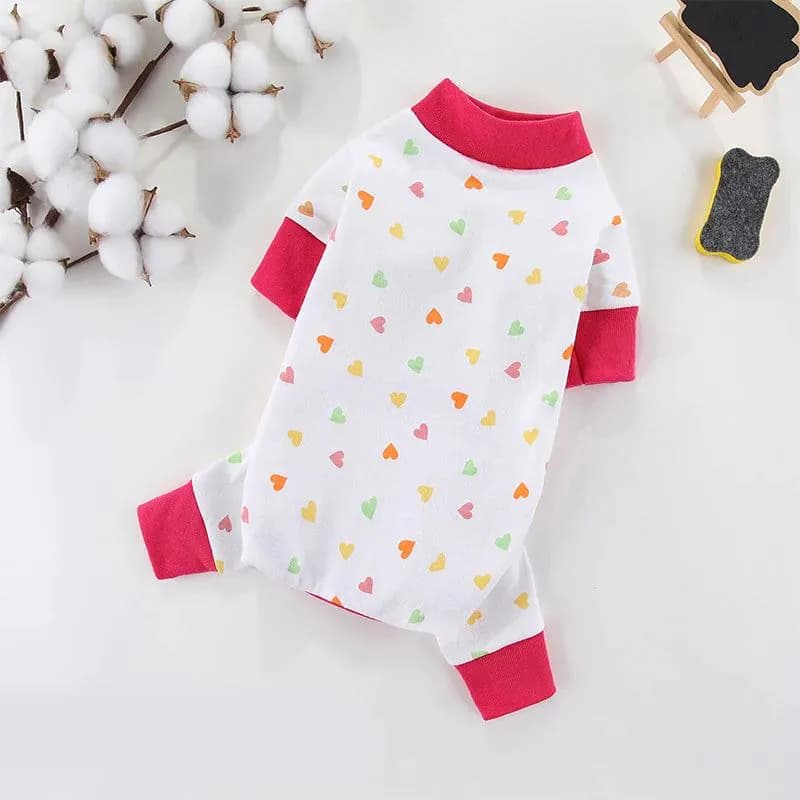 image-Pet Dog Clothes for Small Dogs Fashion Dog Jumpsuits Cute Print Puppy Pajamas Soft Cotton Pet Cat Jumpsuits Chihuahua Clothes
