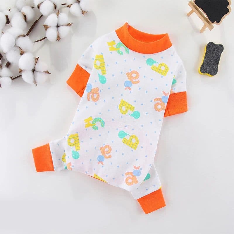 image-Pet Dog Clothes for Small Dogs Fashion Dog Jumpsuits Cute Print Puppy Pajamas Soft Cotton Pet Cat Jumpsuits Chihuahua Clothes