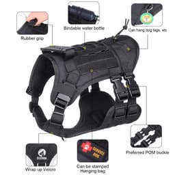 image-Medium Big Dog Harness Multifunction Tactical Dogs Vest More Solid Waterproof Oxford Cloth Dogs Harness Dog Accessoires Supplies