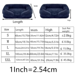image-Large Dog Bed Dog Plush Pet Bed Winter Thickened Pad Dog Sleeping Bed Sofa Removable Pad Dog Small Large Dog square kennel