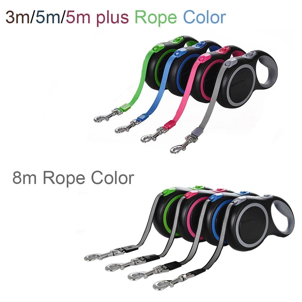 image-3m 8m Dog Nylon Leash For Small Medium Large Dogs Cats Strong Retractable Durable Pet Traction Rope French Bulldog Pug Supplies