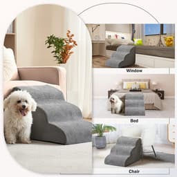 image-Detachable Cat Dog Stairs 2/3 Steps Ramp Sofa Puppy Old Dogs Non-slip Removable Ladder Climbing Aid High Couch Bed Pet Supplies