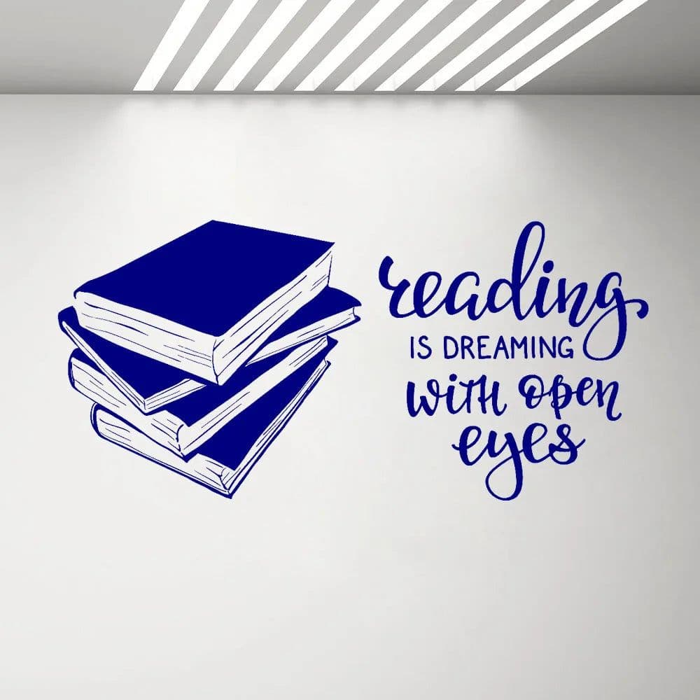 image-Inspiring Books Quote Vinyl Wall Decal Reading Room Library Book Shop Wall Stickers Removable Motivational Words Decals G642