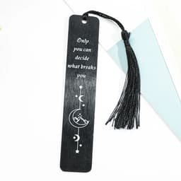 image-Black Metal Bookmarks Inspirational Stainless Steel Bookmarks Book Lovers Collection Reading Markers Gifts for Friends Teachers
