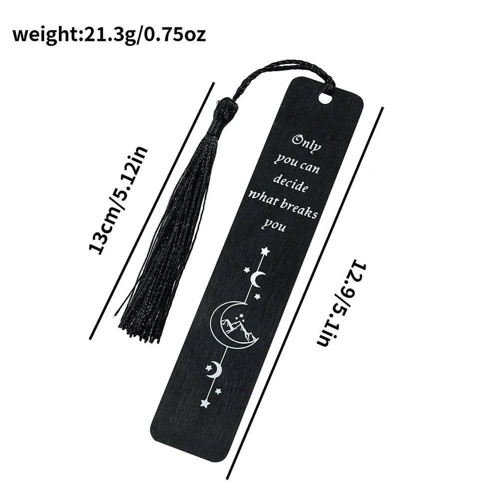 image-Black Metal Bookmarks Inspirational Stainless Steel Bookmarks Book Lovers Collection Reading Markers Gifts for Friends Teachers