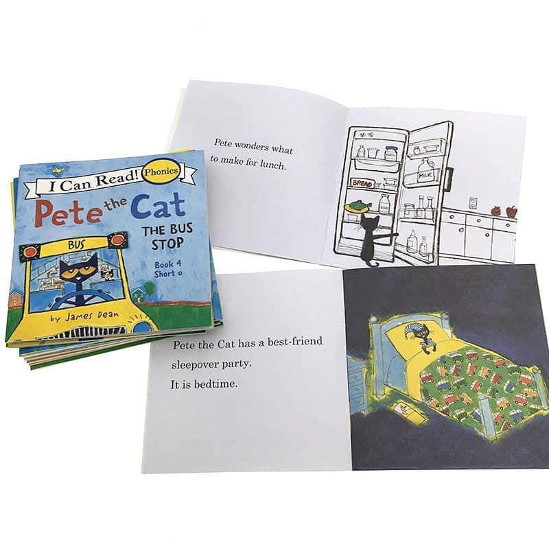 image-12pcs Books Pete The I Can Read Phonics Learning English Picture Book Kids Short Vowel Long Vowel Words Pocket Reading Book