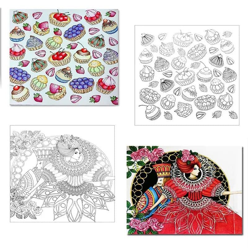 image-1PC 24 Pages Mandalas Flower Coloring Book For Children Adult Relieve Stress Kill Time Graffiti Painting Drawing Art Books