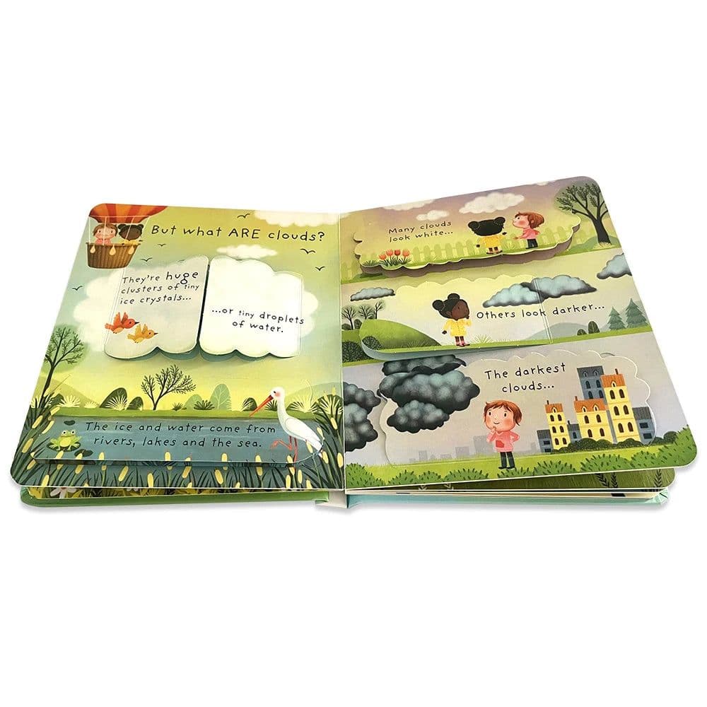 image-What are clouds? Usborne Lift The Flap Very First Questions & Answers Book in English Baby Kids Picture Board Books Montessori