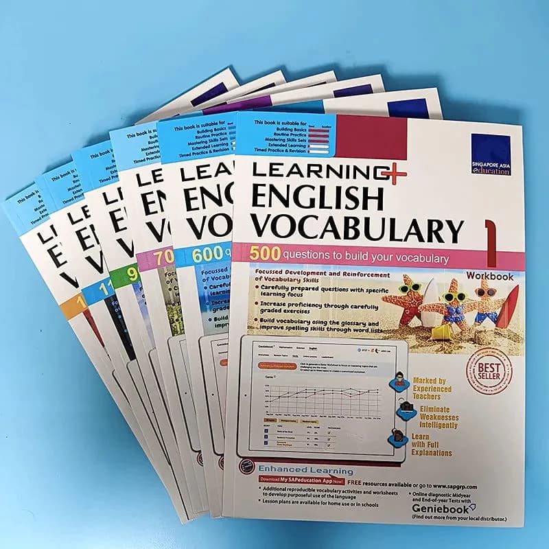 image-Singapore's Vocabulary Grammar Sap Learning English Book 1-6st Grade For 8-12 Year Homework Educational Geniebook Workbook Books