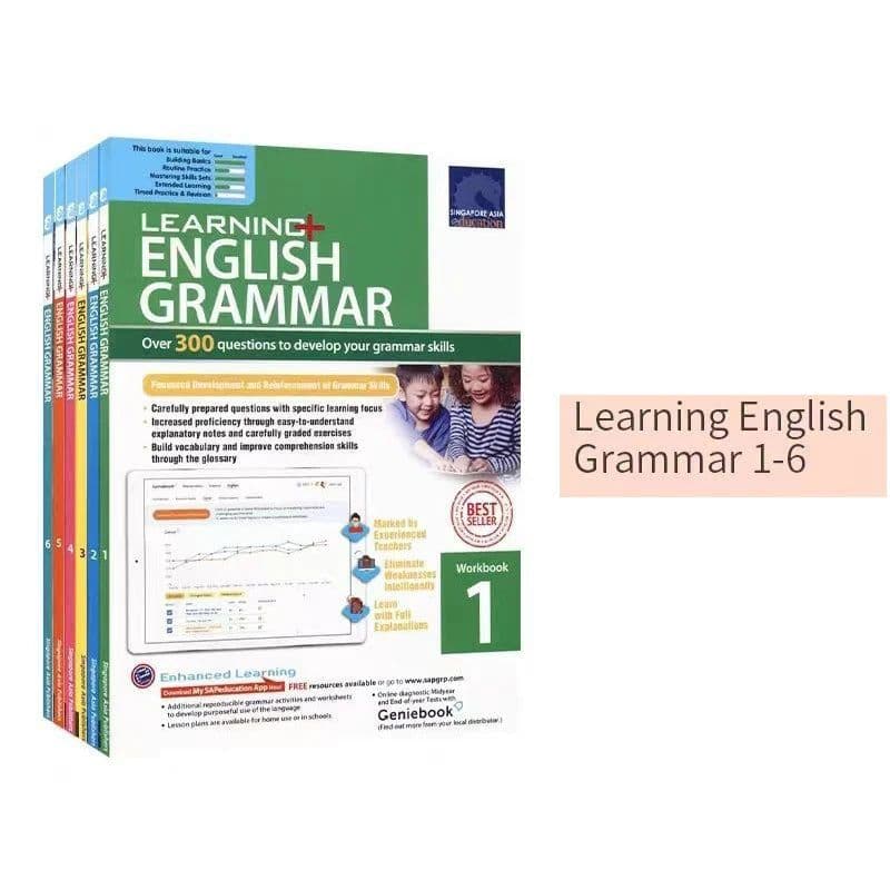 image-Singapore's Vocabulary Grammar Sap Learning English Book 1-6st Grade For 8-12 Year Homework Educational Geniebook Workbook Books