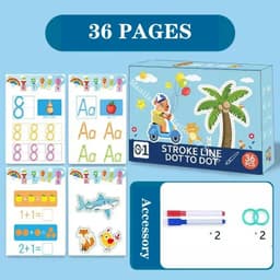 image-English Magical Book Learning Letter in Tracing Workbook for Kids Reusable Calligraphy Copybook for Kids Montessori Writing Book