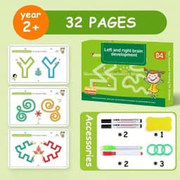 image-English Magical Book Learning Letter in Tracing Workbook for Kids Reusable Calligraphy Copybook for Kids Montessori Writing Book