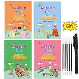 image-4 Books + Pen Magic Copy Book Free Wiping Children's Kids Writing Sticker Practice English Copybook for Calligraphy Montessori