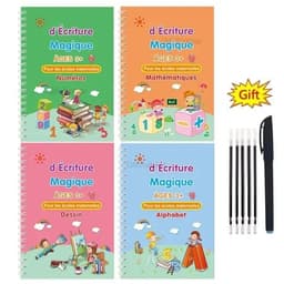 image-4 Books + Pen Magic Copy Book Free Wiping Children's Kids Writing Sticker Practice English Copybook for Calligraphy Montessori