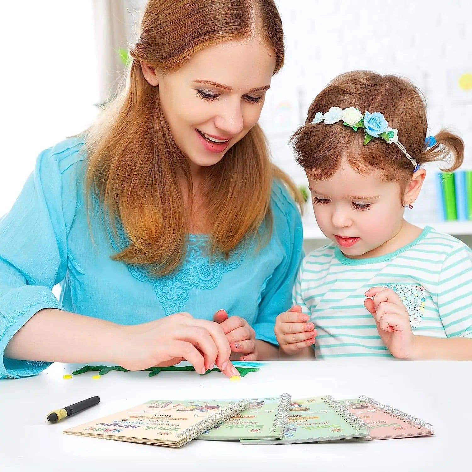 image-Reusable Learning Alphabet 3D Calligraphy Copybook Math English Book Drawing Numbers Education for Kids Practice Toy Gifts