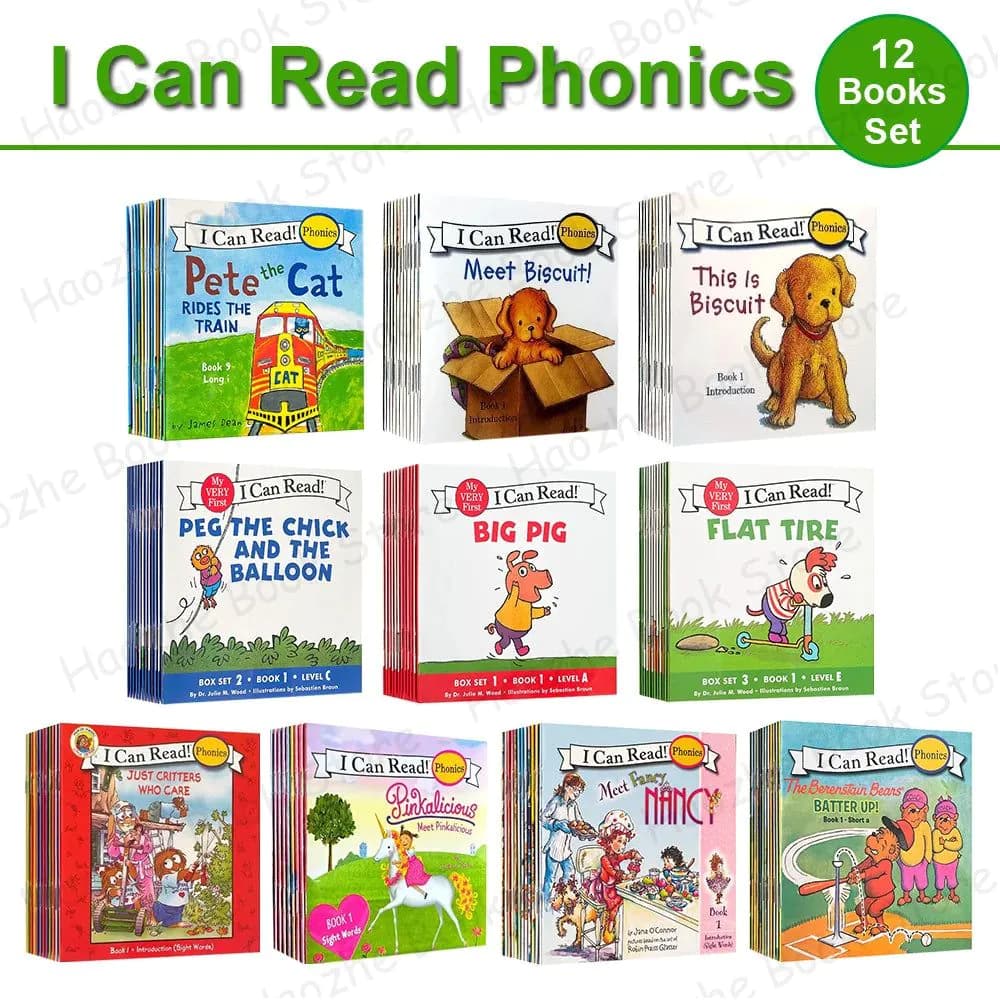 image-12 Books/Set I Can Read Phonics My Very First Picture Books English Book for Children Kids Baby Pocket Story Book Montessori
