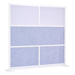 image-VEVOR Office Divider Privacy Partition, 1-Pack, 70" x 70" Modular Wall Room Divider, PET Workstation Cubicle Partition with Frosted Windows, Freestanding Privacy Panel Wall for Office Library