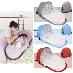 image-Baby Bed Travel Sun Protection Mosquito Net With Portable Bassinet Baby Foldable Breathable Infant Sleeping Basket