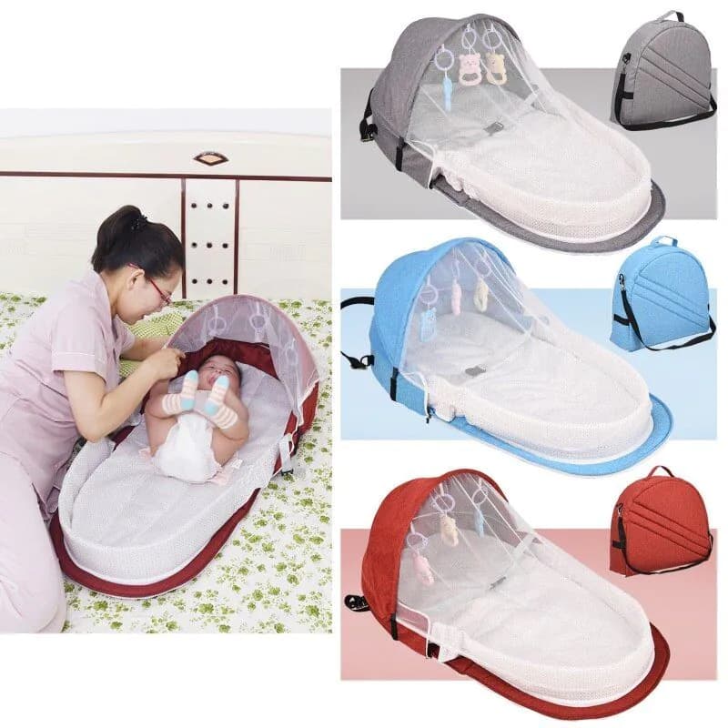 image-Baby Bed Travel Sun Protection Mosquito Net With Portable Bassinet Baby Foldable Breathable Infant Sleeping Basket
